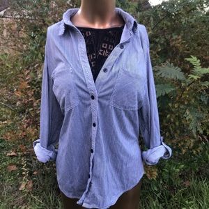 Black & White Striped Button Up